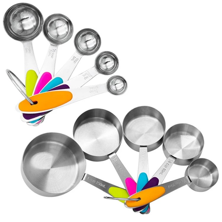 

Best selling Stainless Steel kitchen accessories 10pcs Kitchen Cooking Baking Measuring Cups Measuring Spoon, Customized color