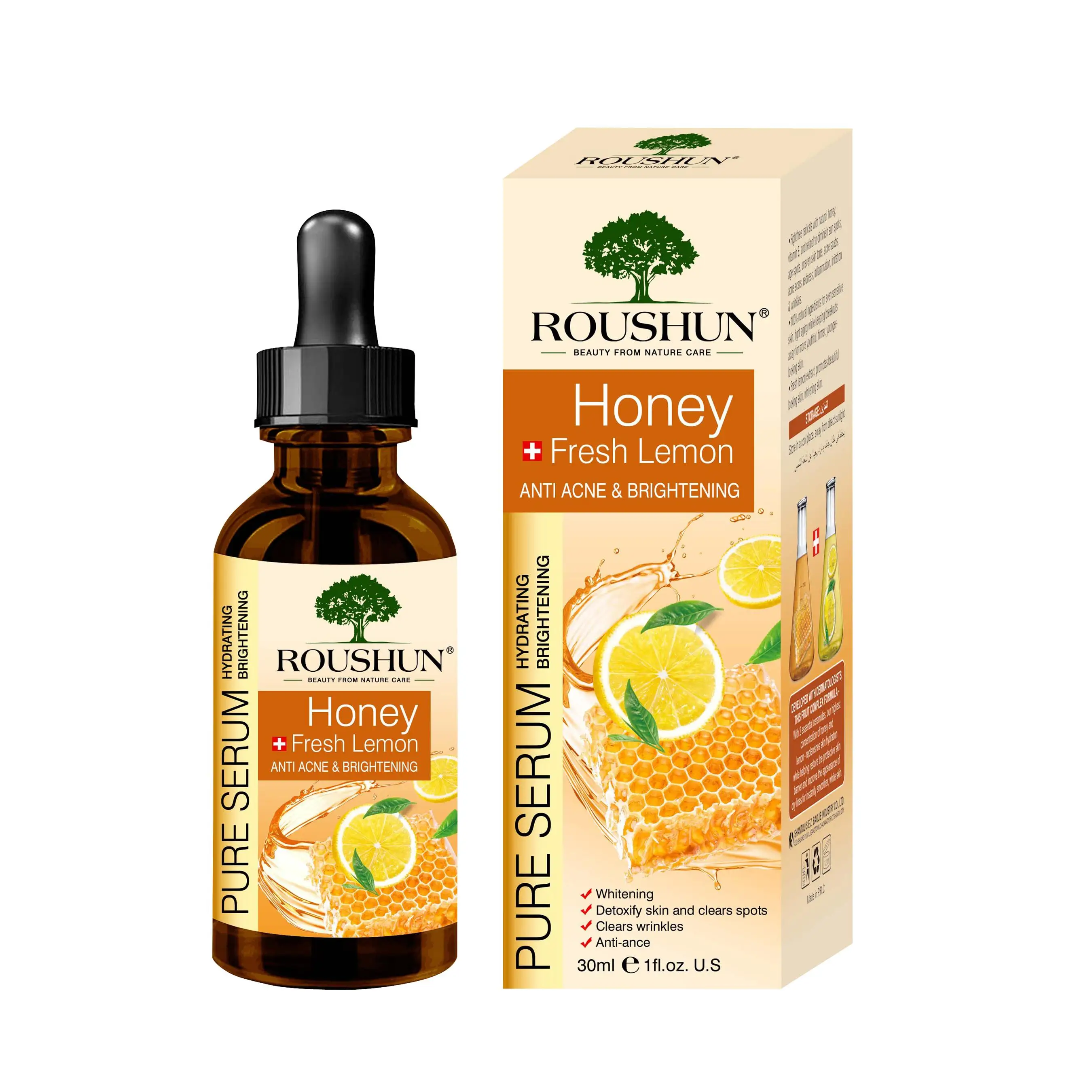 

Roushun Honey Anti Acne and Brightening Acne Treatment Face Serum 30ml, Transparent