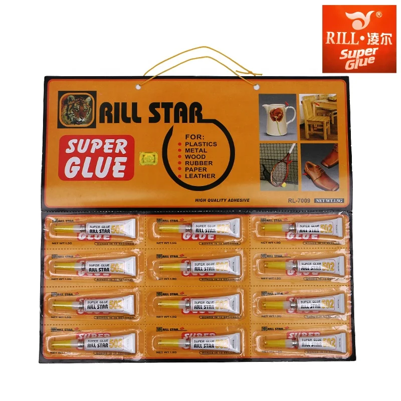 
factory hot sale cheaper super glue 12pcs black blister card 