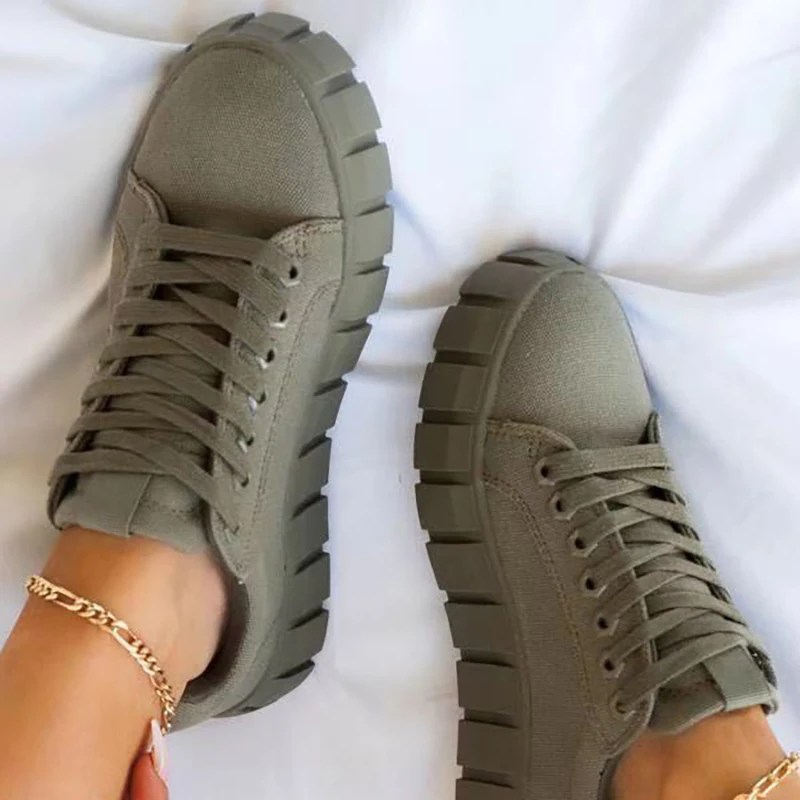 

NF27-3 New Arrivals Round Toe canvas shoes Women Fashion Flat Platform Casual Shoes, As picture or custom