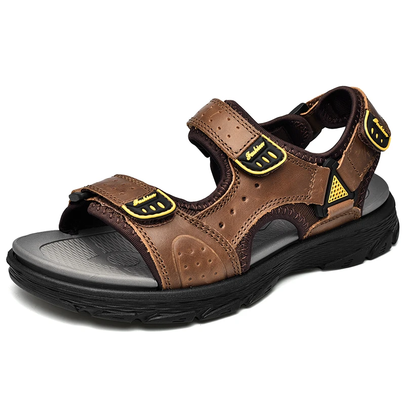 

2021 Summer new model wholesale leather high quality light weight sandal men sandals leather sandal 2021 export amazon