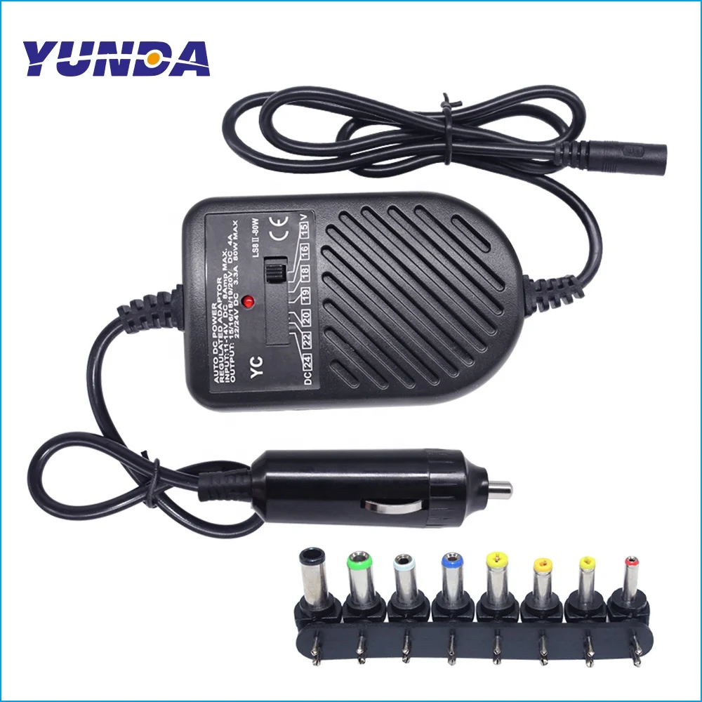 

Universal 80W DC Car Charger Power Adapter FOR Dell Hp Toshiba Sony and Acer Laptop Notebook Computer