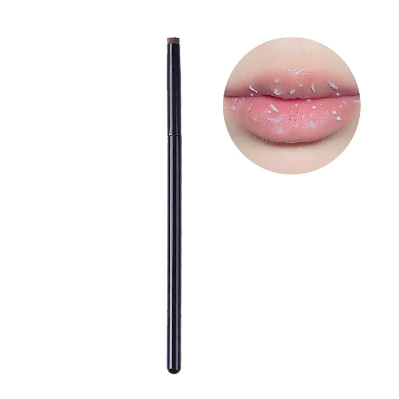 

New Product Ideas 2021 Lip Scrub Brush Glossy Black Exfoliating Lip Brush Professional Lip Cleansing Tools Custom Logo