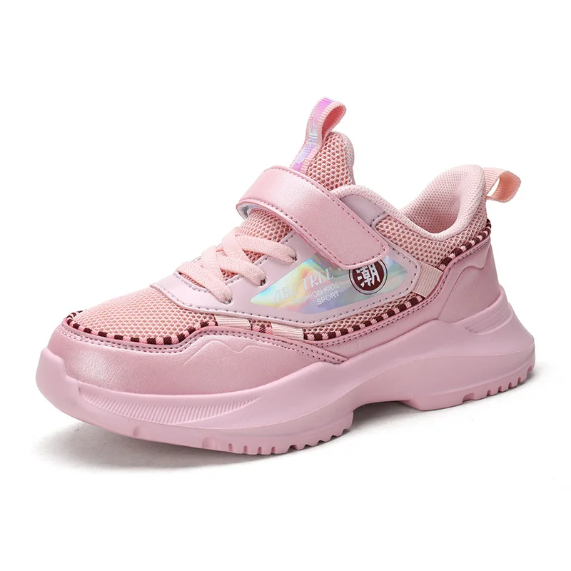 

Kids Casual Shoes Girl 2020 Spring Sneakers Pink Hook Loop Sport Running Shoes, Optional