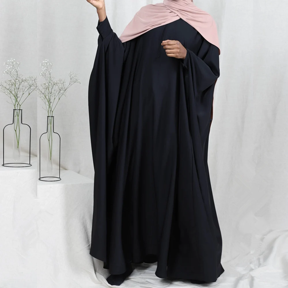 

2021 New Sleeve Solid Color Girls Prayer Long Dress Abaya For Muslim Women