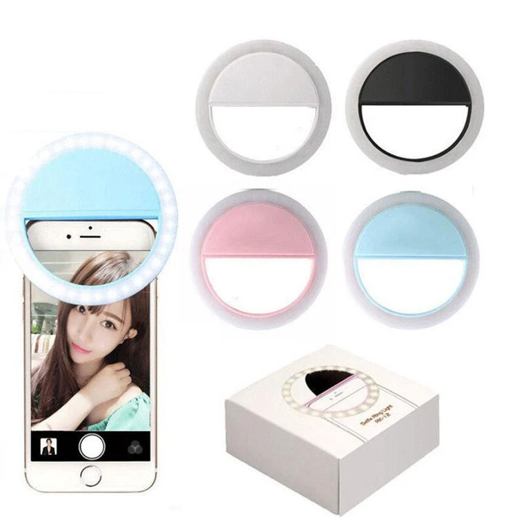 

TikTok Live Beauty Portable USB Charging LED Phone Rechargeable Fill Selfie Ring Light, Pink, white, blue, black