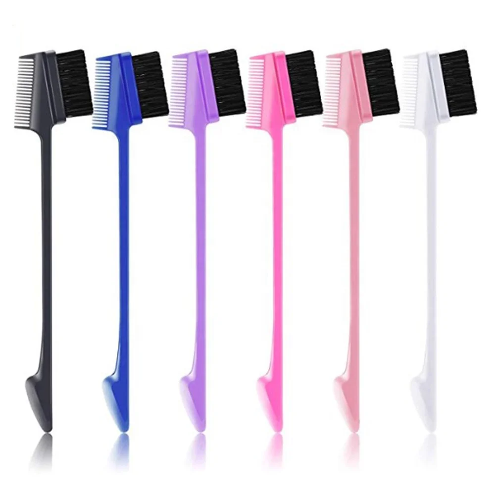 

High Quality Anti-fracture Double Side Edge Control Brush And Comb Private label, Can choose color