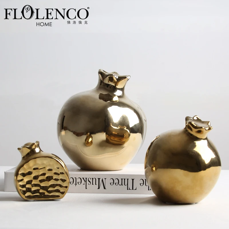 

decoracion para el hogar ceramic pomegranate office study room decoration pieces luxury, Gold