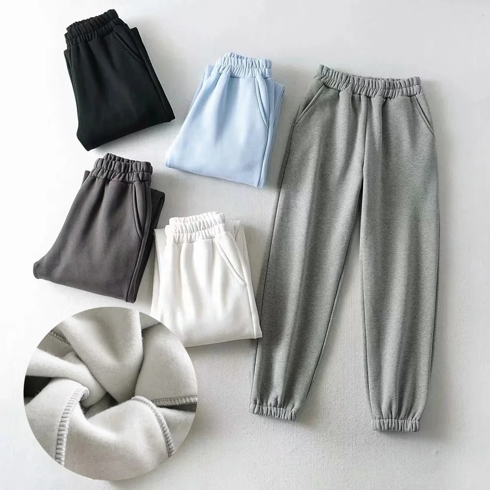 

Women Autumn Casual Baggy Ankle-length Trousers Loose Elastic Waist Sports Pants Candy Jogger Color Sweatpants, Nude