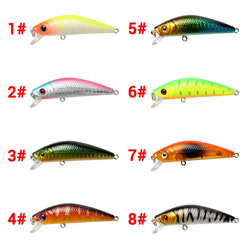 

Wholesale Slow Sinking Artificial Minnow Lures Fishing Hard Bait, 8 colors