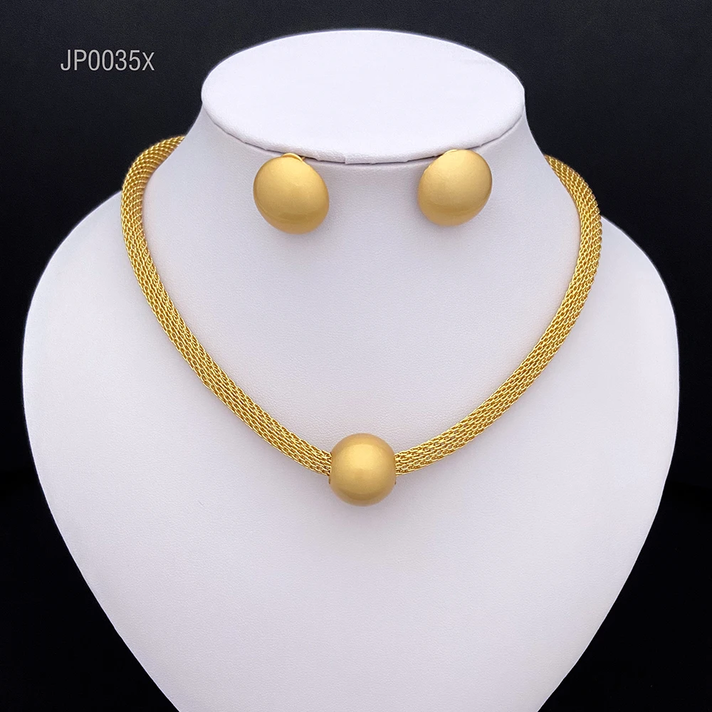 

JUEPEI Custom Gold Plated Bridal Costume Jewelry Sets Luxury Jewellery Wedding Earrings Necklace Jewelry Set for Women