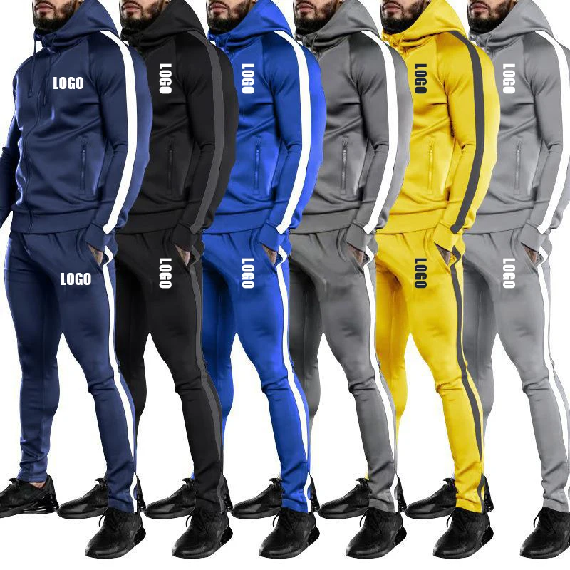 

Oem Polyester Mens Joggers Pants Bottoms Zip Hoodies Sportswear Training Wear Sport Slim Fitness Custom Tracksuits