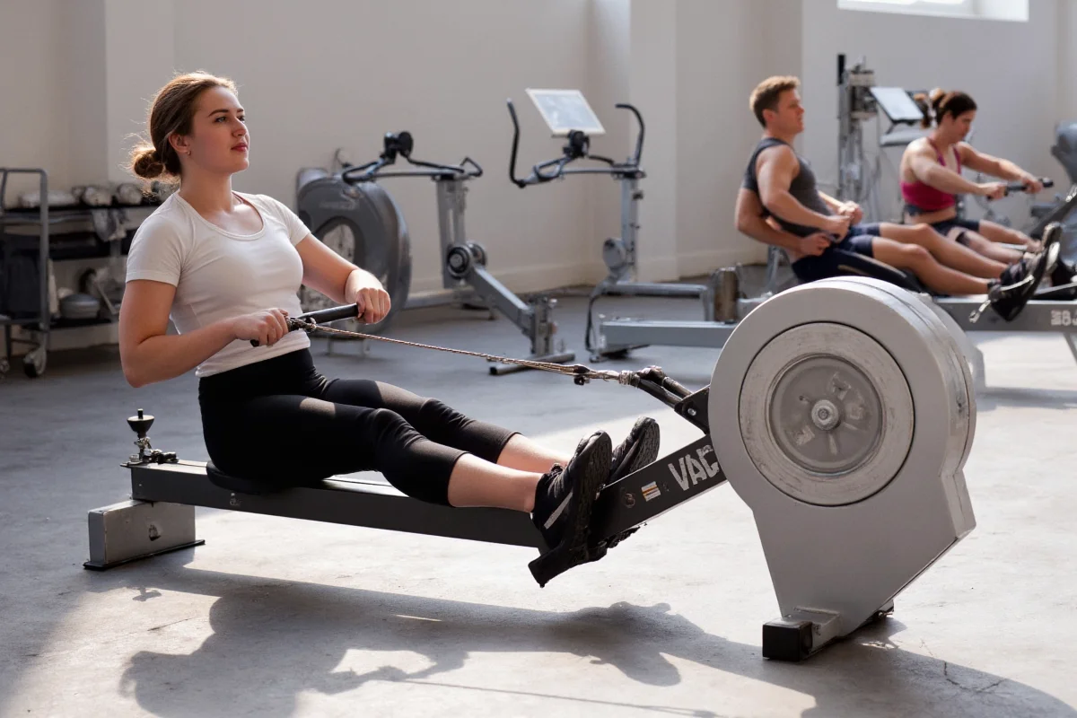 what muscles do rowing machines work