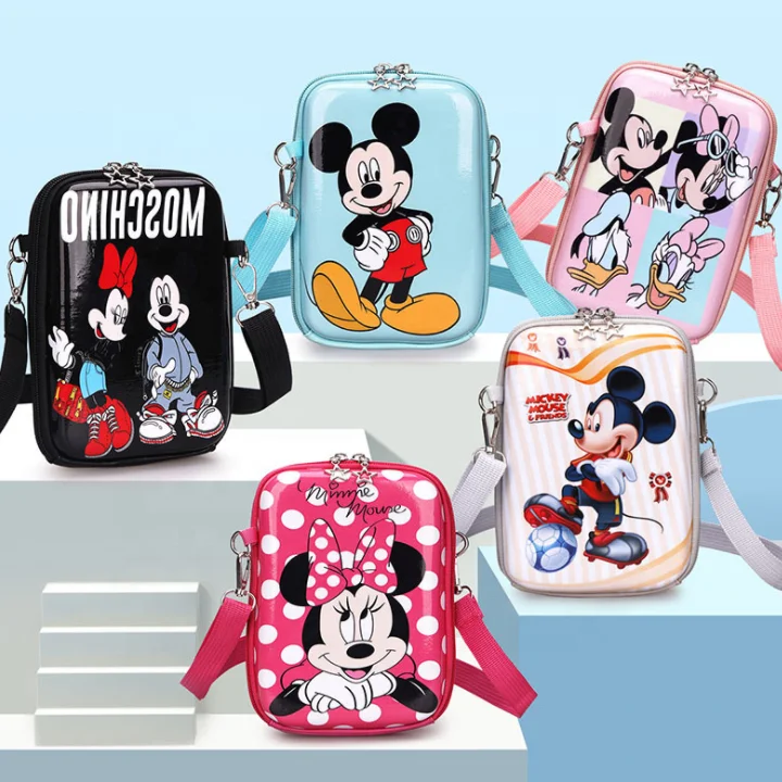 

Cartoon Mickey Mouse Messenger Bag Children Mobile Phone Coin Purses Cute Cross Body Bags Kids Girls Shoulder Bag Fashion