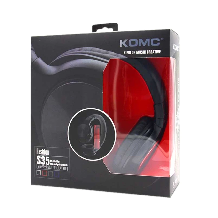 

Best Headphone Sample Komc S35 Deep Bass Mobile Phone Headphone Wired Gaming Headset with Microphone for Cellphone/Smartphone, Black/red/white