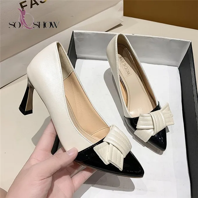 

African Shoes Ankara Women High Heel Shoes Wholesale with bow High Quality For Daily