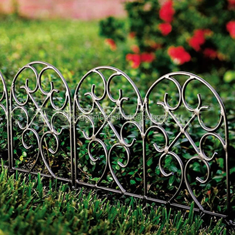 Jardín Paisaje Borde De Metal Cerca Sección Bordes Patio Cama De Flores