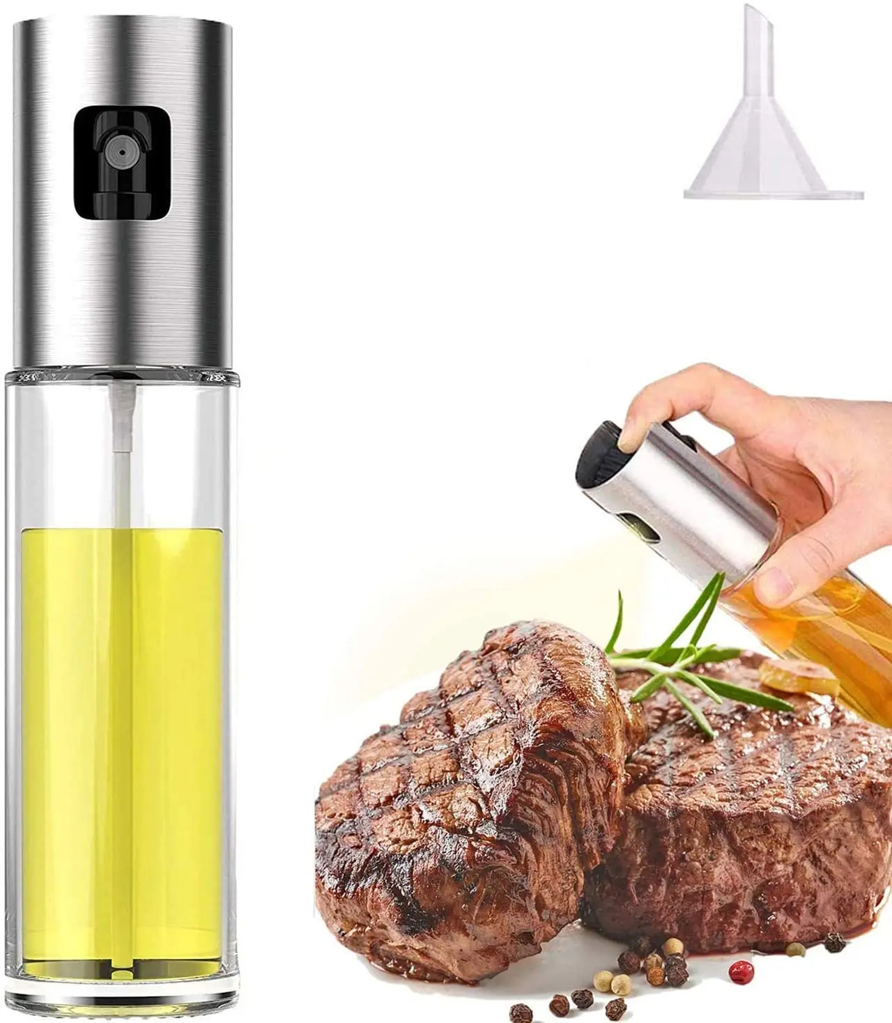 

Kitchen tools cooking vinegar sauce refillalbe 200ml 300ml olive oil plastic spray bottle with sprayer dispenser for salad BBQ