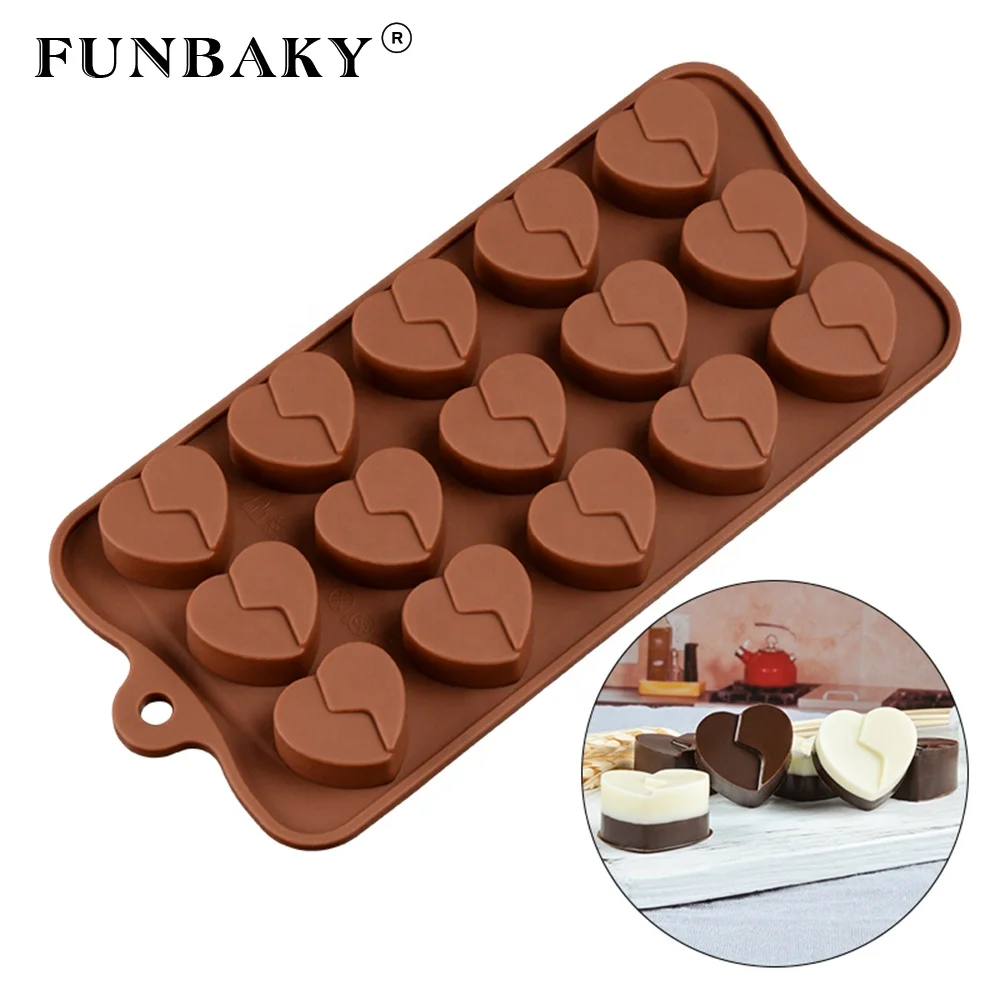 

FUNBAKY New design baking mold 3 D heart shape soap silicone mold handcraft making kits chocolate candy molds cake decorating, Customized color