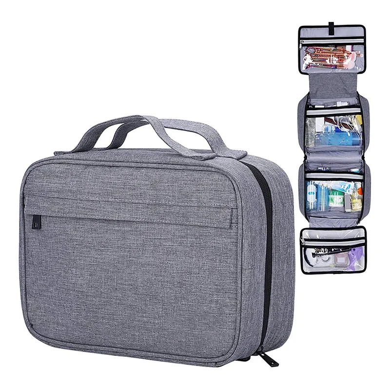 

Manufacturer Foldable Polyester Hanging Toiletry Bag, Green,grey,white or customized