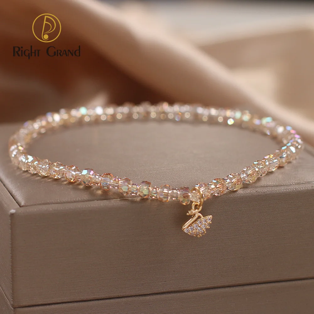 

ins design style citrine new anklet feminine crystal pendant anklet fashion ankle bracelet set