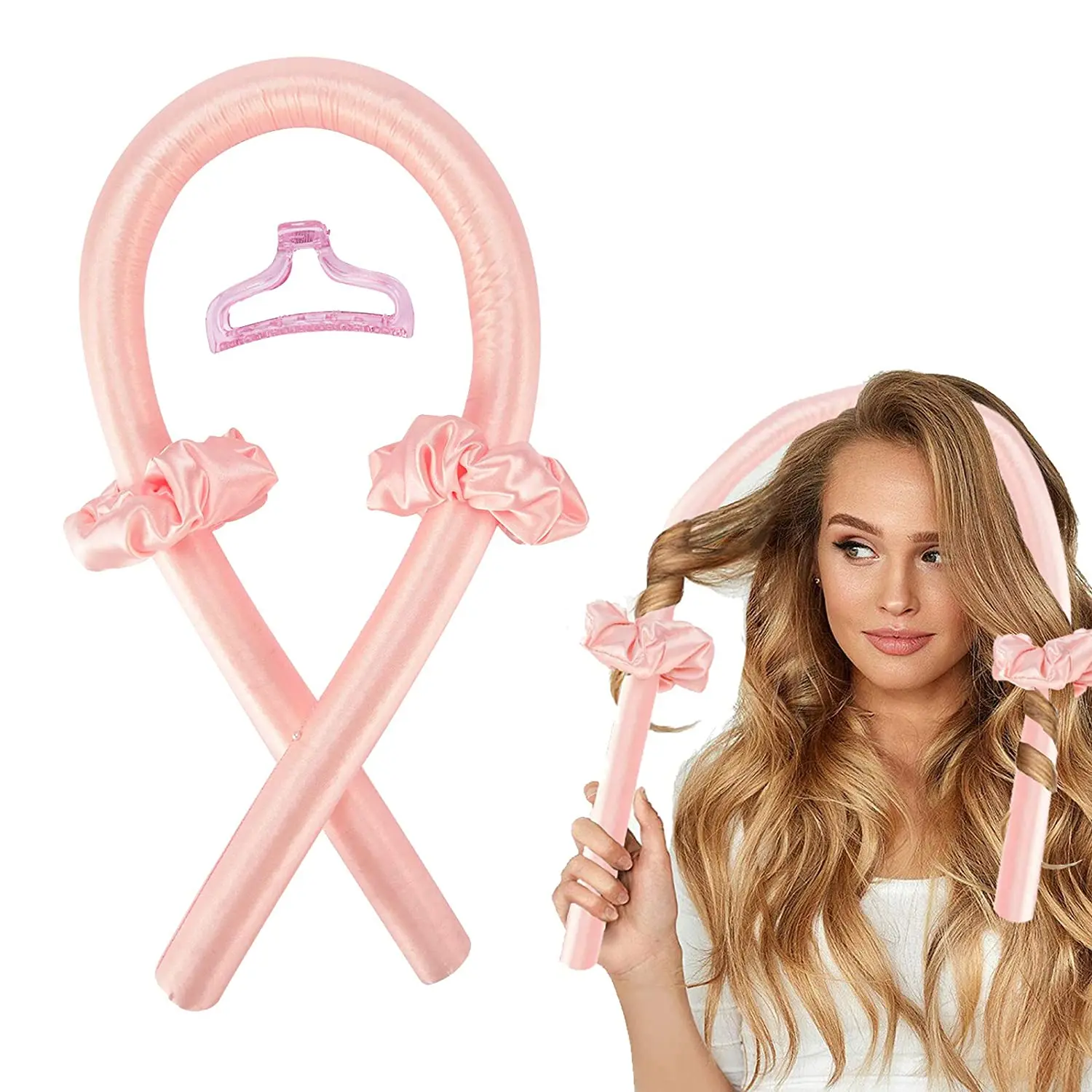 

2021 Magic 100% Pure Mulberry Custom Logo No Heat Silk Heatless Hair Curler, 3 colors