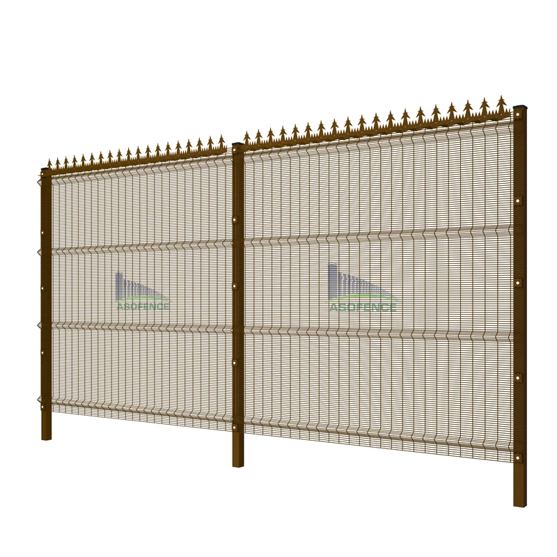 

4mm 6ft*8ft Powder Coating/HDG Anti-Climbing Wall Clear Vu Fencing with Spikes