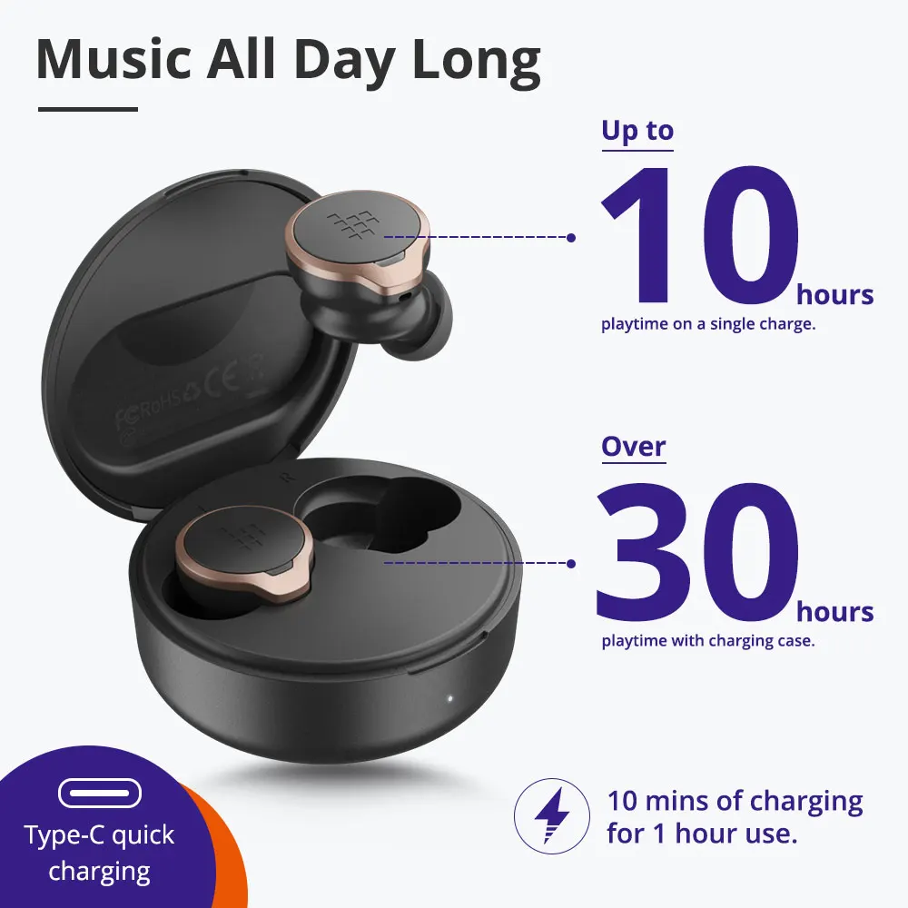 

Factory Supplying Blue tooth 5.0 Tws+ Wireless Earphones Mini Earbuds Stereo Bass Headphones, Black