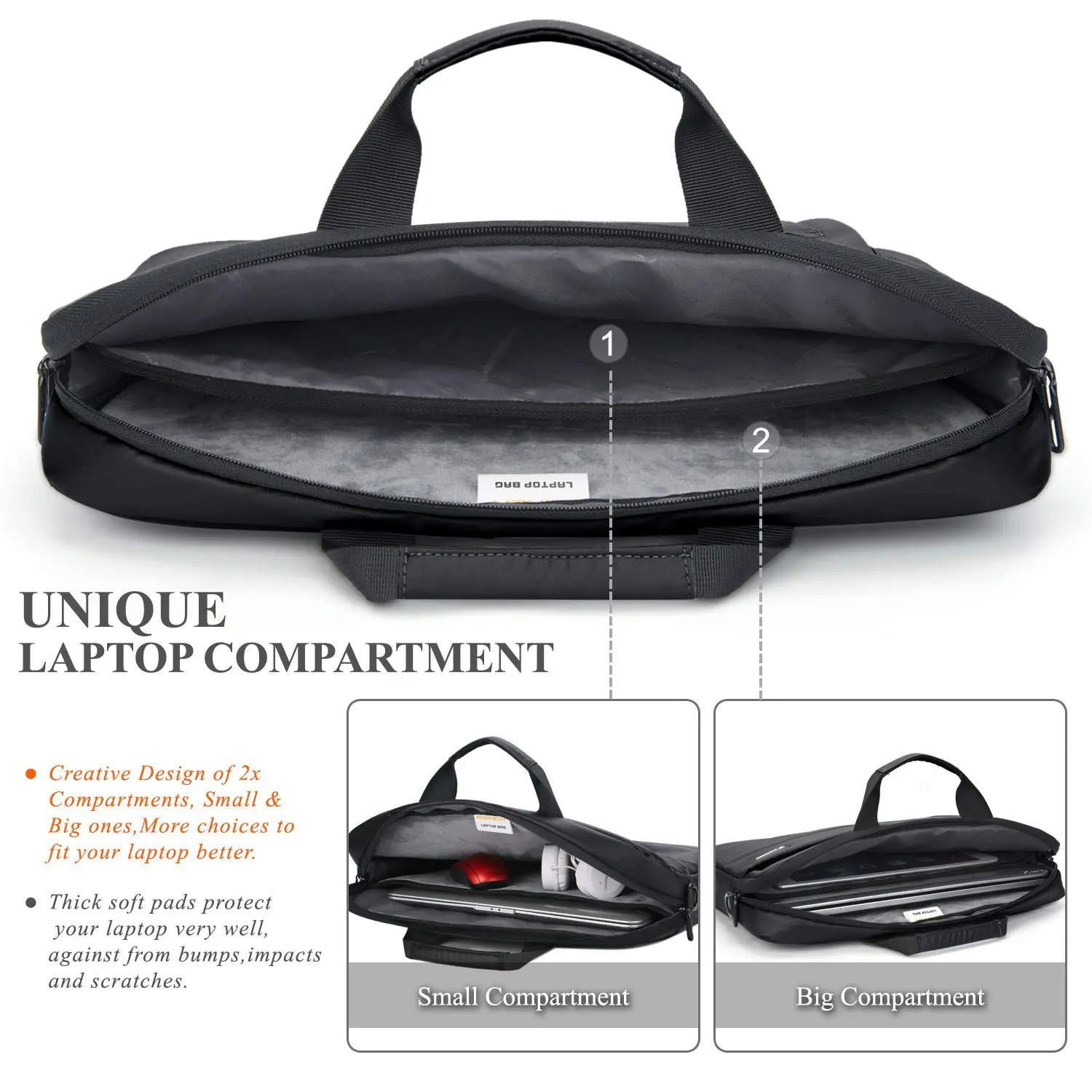 Lokass 15.6 Inch Waterproof Easy Clean Durable Business Laptop Bag ...