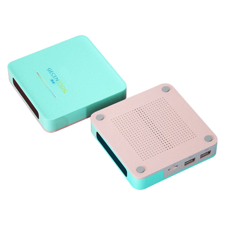 

GECENINOV R5 Smart TV Box Android 10.0 Rockchip RK3318 4GB 64GB Plex Media Youtube Android TV Box, Green and pink