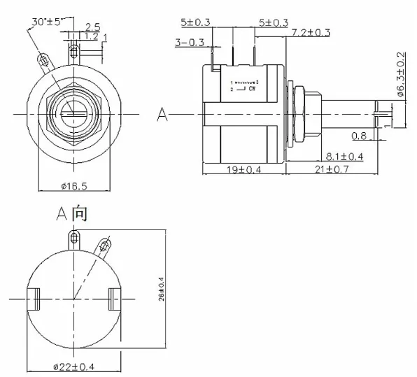 Precision Multiturn Potentiometer 3540S-2-503L 50K