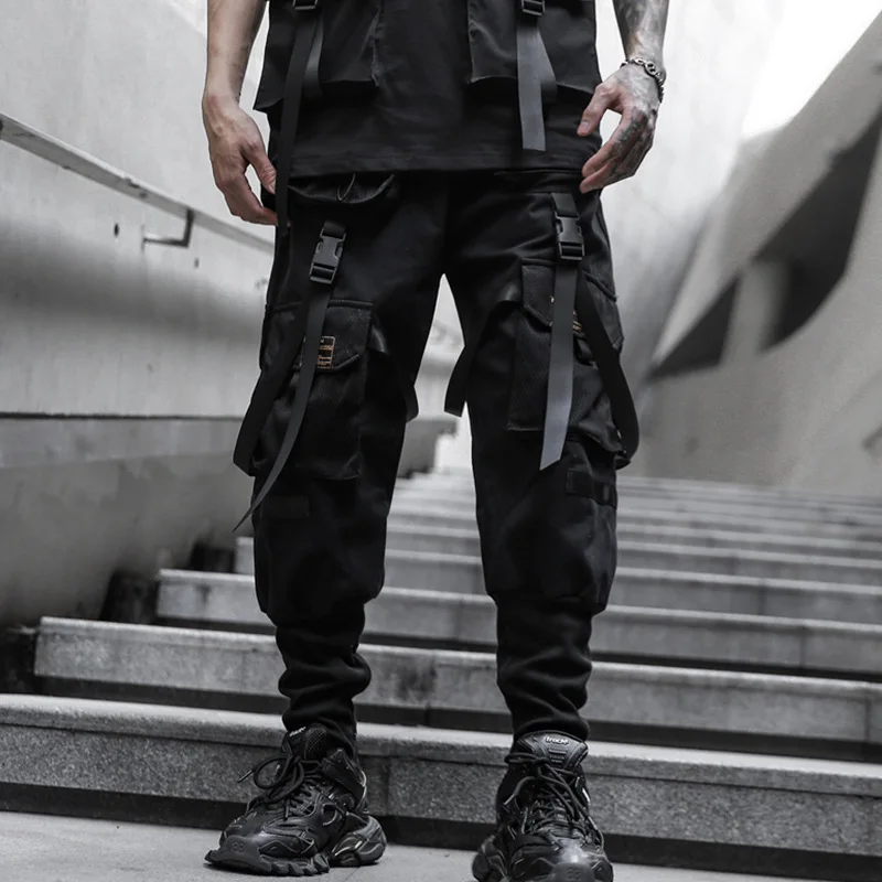 LAYENNE Workwear Jogging Hiphop Style Big Pocket Cargo Pants Men Wholesale Tapered Cargo Pants Men Streetwear