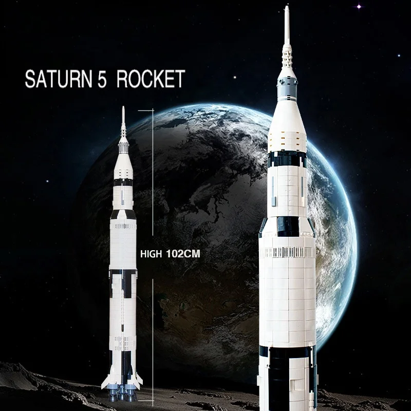 

In Stock Brick Toy Saturn Five Rocket Building Blocks compatible with 21309