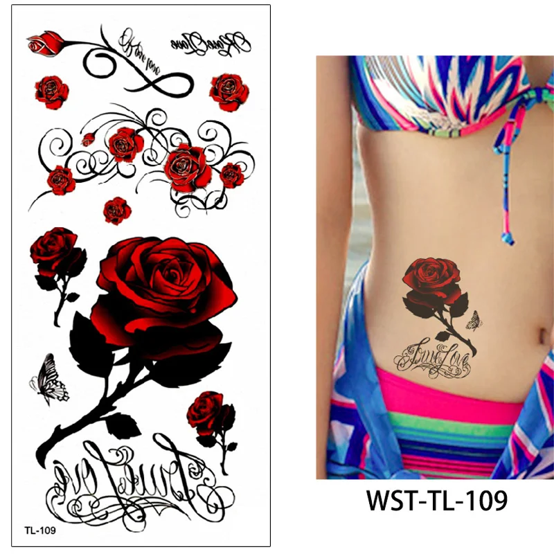 

Sexy Flowers Temperament High Quality Tattoos Sticker WST-TL, Metallic / colorful / customized