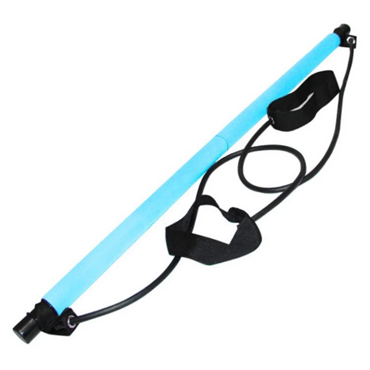 

Exercise Muscle Tone Resistance Band With Bar Yoga Exercise Stick Pilates, Blue