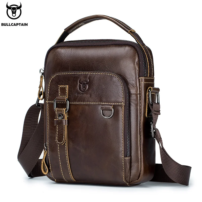 

BULLCAPTAIN cow leather shoulder bag men's high quality travel messenger bag shoulder men's messenger bag factory outlet