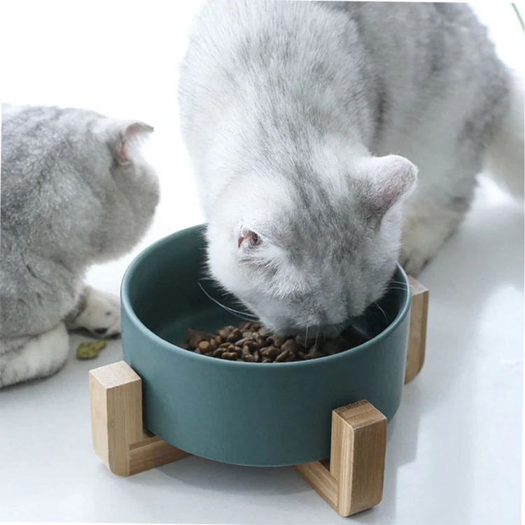 

Wholesale Fashion Small Bamboo Stand Pet Bowl Guangzhou Ceramic Pet Bowl
