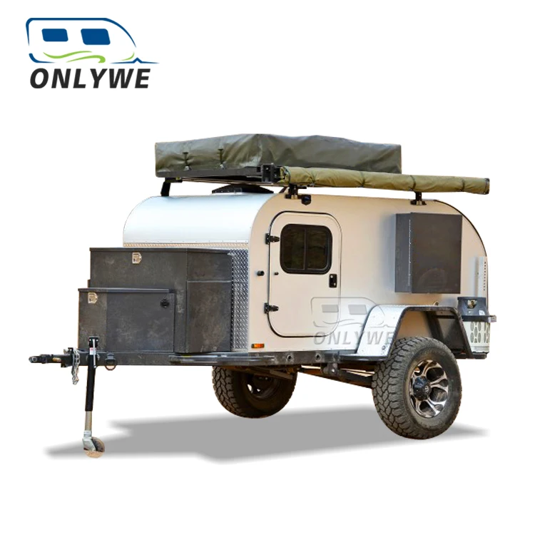 

ONLYWE Small 4 Person Travel Trailer Rv Luxury Off-Road Camping Trailer Teardrop Camper Australian Standard