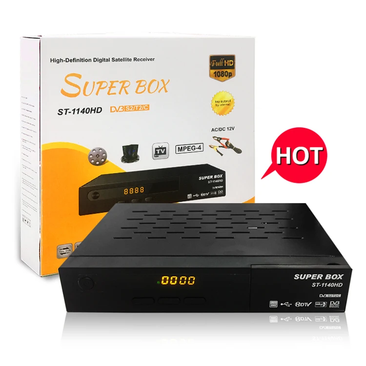 

SUPERBOX 1140HD Multi Language High Definition Digital Satellite Receiver DVB S2 T2 C COMBO Decoder, Black