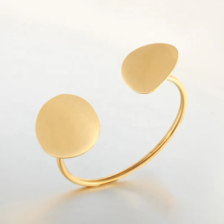 

18K Gold Plating Stainless Jewelry Flower Petals Cuff Bracelet Manchette Gold Color Bangle For Women Bracelets B8785