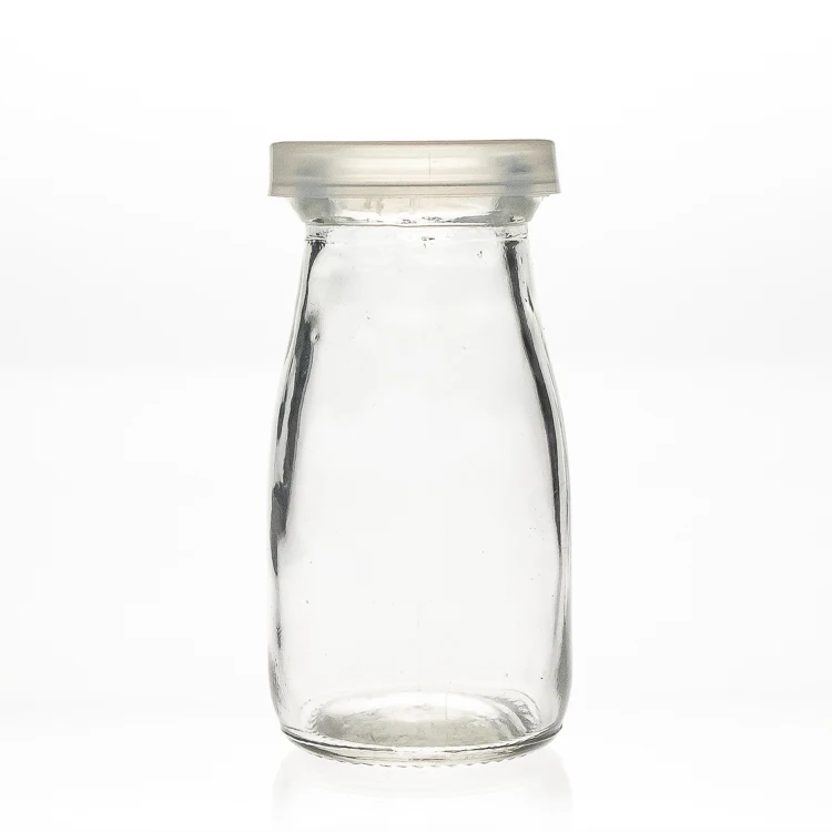 

Support logo design pudding container 100ml 4oz glass pudding jar with plastic lid, Clear or painting