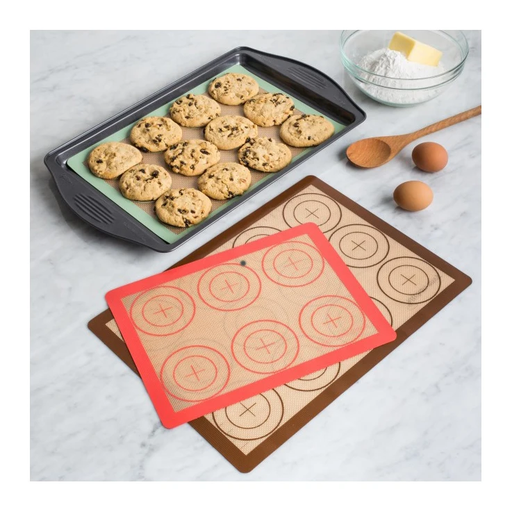 

Wholesale Custom Bake Pans Macaron Eclair Perforated Pastry Liner Non Stick Silicone Baking Mat With Pattern, Custom color