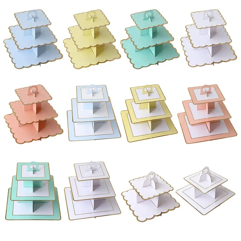

Lekoch disposable display rack cake rack three layer pastry rack tray birthday decoration cake set up