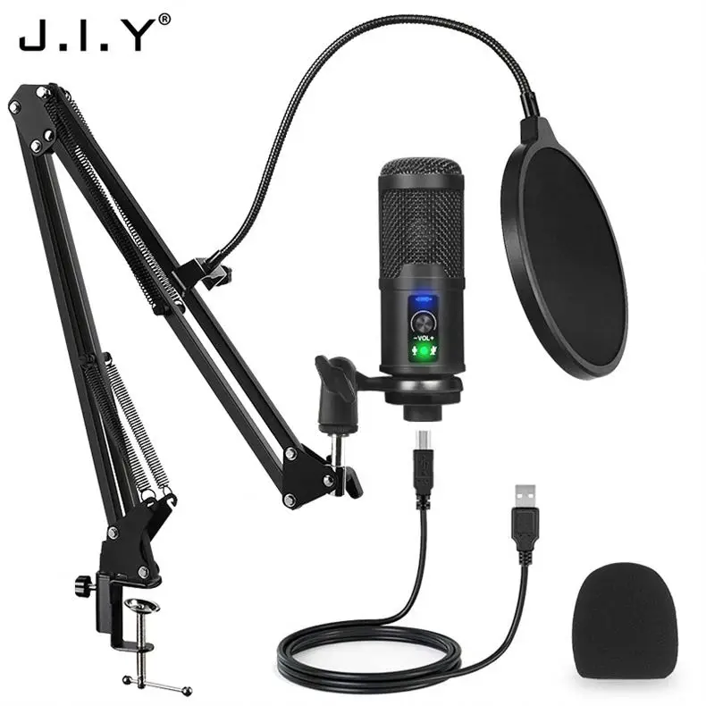 

J.I.Y BM-65 Large Diaphragm Karaoke Sing Recording Microphone Unidirectional Electret Wire Microphones Mic For Singing Vlog, Black
