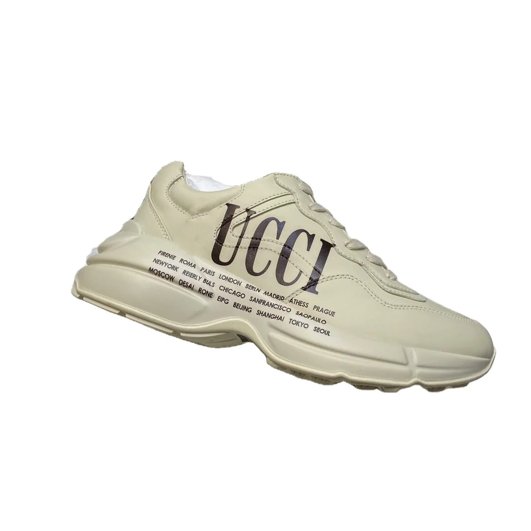 

2021 new fashion trend men's shoes non-slip leather casual ladies white sneakers, Multicolor