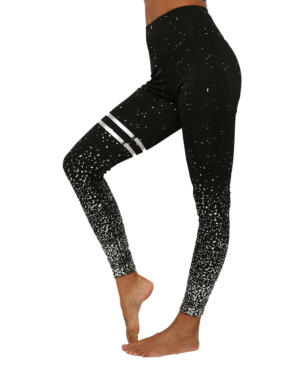 

2019 Hot Sale Women Workout Leggings Fashion Pants High Waist Stretch Bronzing Printed Yoga Pants Fitness Hip Leggings, 6 colors