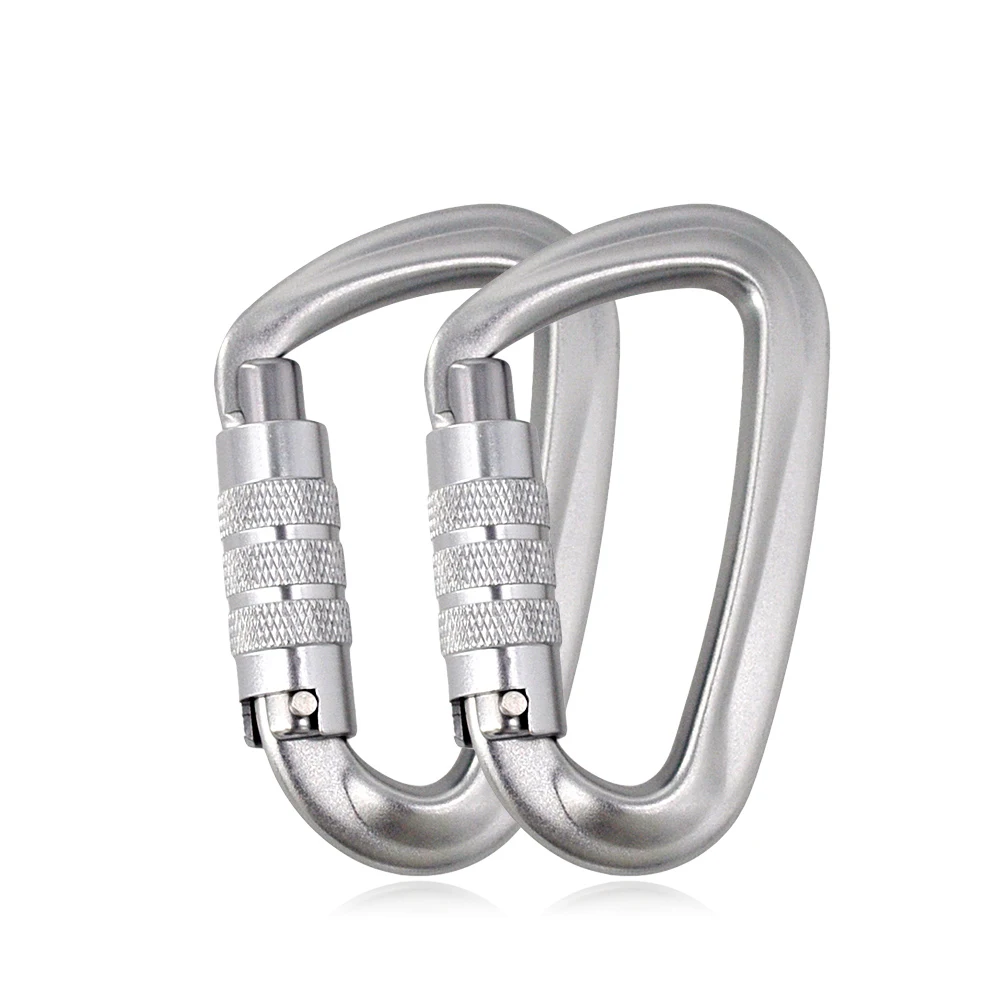 

12KN Aluminum Alloy Locking Outdoor Snap Hook Connected D shaped Hammock Carabiner, Customized