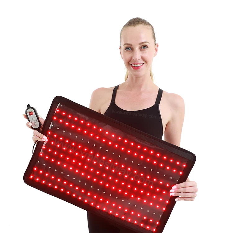 

Logo custom 660nm 850nm fat weight loss slim physical mat near infrared red light therapy lipo laser wrap belt blanket