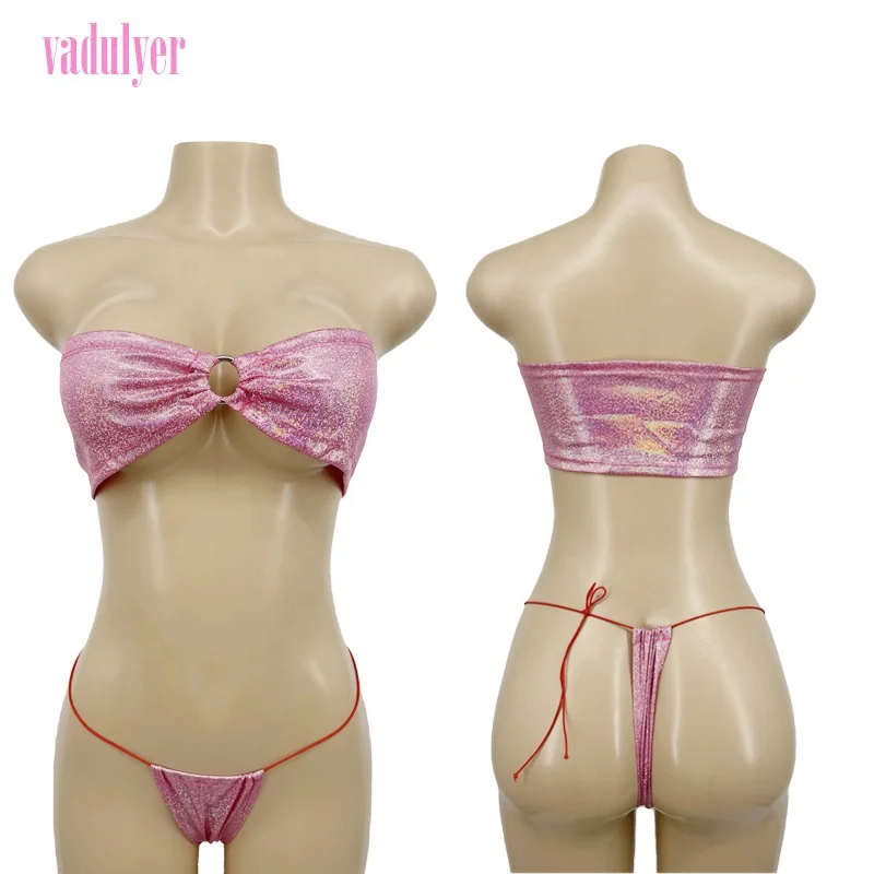 

Vadulyer Exotic Dancewear Two Pieces Beachwear Slit Shorts Set, Picture