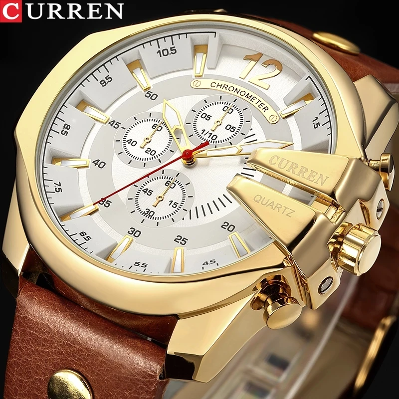 

Men Luxury Brand CURREN 8176 New Fashion Casual Sports Watches Modern Design Quartz Wrist Watch Genuine Leather Strap Male 2021, According to reality